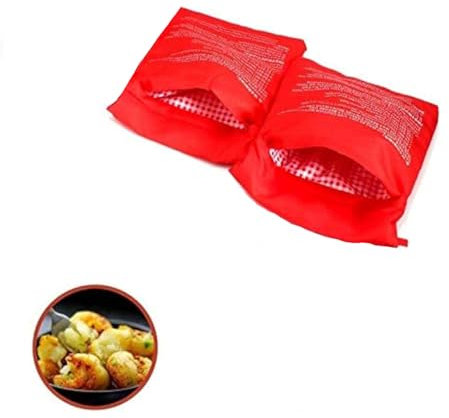 Yeenano Sacco Cuoci Patate in Microonde,2 PCS Sacchetto per Patate a Microonde Express Sacchetto per Cuocipatate Lavabile e Riutilizzabile Patate al Forno in Soli 4 Minuti