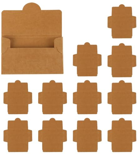 Laroal Kraft Paper Envelope Box for Business Cards Photos Postcards and Gift Packaging Light Brown Paper Box for Card Storage and Creative Gift Wrapping