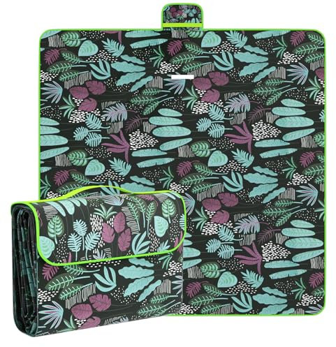 Picknickdecke,200x200 cm,Wasserdicht & Sandfeste Stranddecke,Faltbar und Tragbar mit Tragegriff, Picnic Blanket für Trocken Strand,Camping,Wandern,Reisen,Park und Picknick