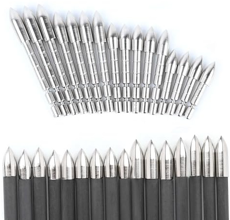 Poearcus 60/80/100/120 Puntas de Flecha de Tiro con Arco de Grano para Cañas de 4.2mm Aptas para 300-1800 Spine Tiro de Precisión y Práctica de Tiro 24pcs (60 Grain, 4.2 * 6.0mm)
