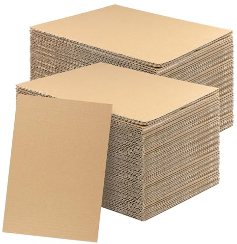 NGOSUET Lot de 100 feuilles de carton ondulé 20 x 30 cm - Marron - 3 mm d'épaisseur - Pour travaux manuels, bricolage, modélisme et emballage