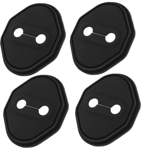 MUELODSIC Car Door Lock Cover Protector 4pcs Silicone Black for Door Latch