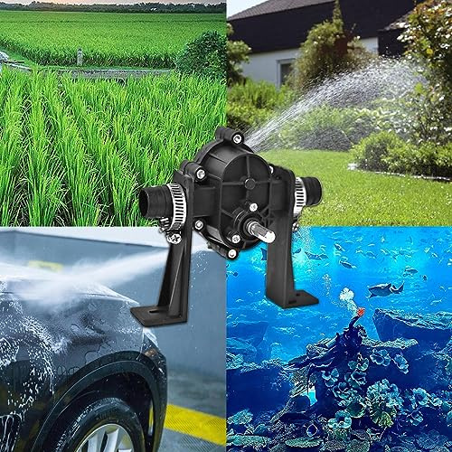 Pompe à eau de forage - 4,33 x 4,72 pouces en d'aluminium + pompe de forage électrique ABS | Pompe de transmission portable auto-compatible | Pompe à eau pour eau, huile et liquide, perceuse à