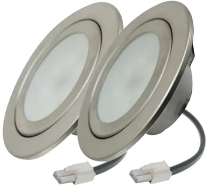 2-Pack DC 12V armoire de cuisine fumée lumière hotte lumière 1.5W 68mm cuisinière armoire fumée évent extracteur ampoule blanc 6000K