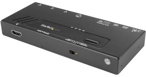 StarTech.com 4 Port HDMI automatischer Video Switch, 4K 2x1 HDMI Switch mit Fast Switching, Auto Sensing und Serial Control
