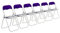 Harbour Housewares Padded Folding Chairs - Purple - Pack of 6 - Easy Store Metal Frame Foldable Desk Chair for Office, Dining, Kitchen