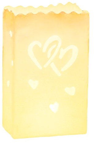 10 STK. Lichttüten, Candle Bags, Luminaria Party & Feier Liebe Geburtstag Doppel Herz