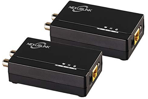 Nexuslink G.hn GCA-1200-KIT Kit adaptateur Ethernet sur coaxial – Réseau 1,2 Gbit/s pour câble coaxial inutilisé/sombre – Connexion filaire sécurisée pour les jeux et le streaming – Installation