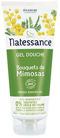 Natessance - Gel Douche - Bouquets De Mimosas - Certifié Bio Cosmos Organic - Tube 100% Végétal - 200 ml
