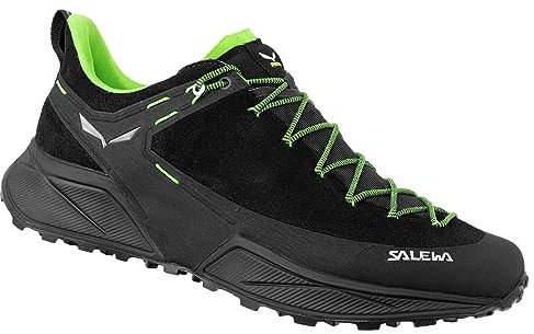 Salewa MS Dropline Leather Scarpe da Trail Running, Black/Pale Frog, 43 EU