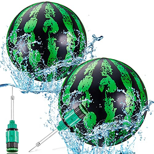 Sumind 2 Pieces Swimming Pool Diving Balls, 9 Inch Underwater Game Ball with Hose Adapter, for Under Water Passing, Dribbling, Diving, Pool Game for Teen Adult(Black and Green Style)