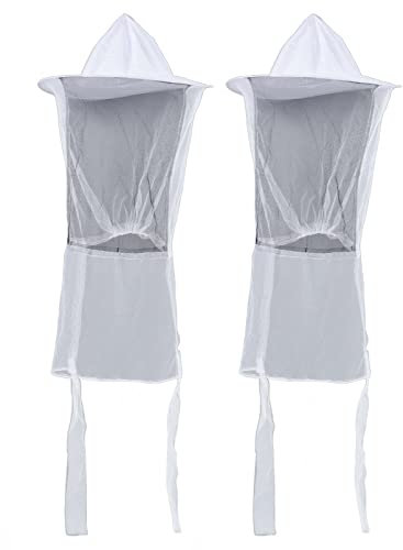 Asixxsix 2er-Pack Imker-Schleier-Hut, Weißes Stahl-Gaze-Netz, Imker-Imker-Hut, Atmungsaktiv, Langlebig, Imker-Hut, Imker-Imker-Hut mit Schleier für Männer, Frauen, Kinder, Imker, Wanderer