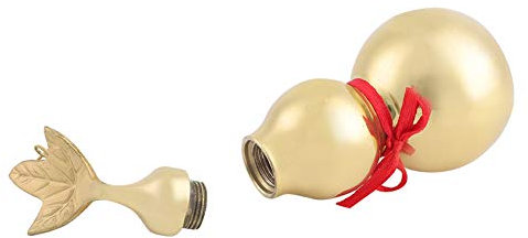 Dekaim Chinese Traditional Brass Gourd, Auspicious Gourd with Leaves, Home Decoration, Gift to Others, Symbol of Wealth