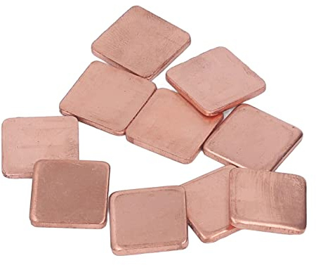 20ST Kylfläns Av Ren Koppar Kopparplatta Kylare Smidig Kylflänsyta Kylflänsar Shim Pad Snabb Värmeavledning för Passiv Kylning Av Bärbara Datorer CPU GPU 15x15mm (1,8 mm)