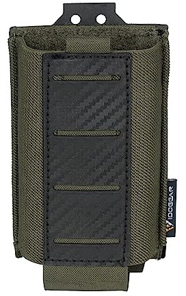 IDOGEAR MOLLE Magazinbeutel 5.56 MOLLE Magazin Beutel Gewehr Magazin Träger mit Kohlefaser gemusterte PP Platte Fit für M4 M14 M16 AR15 (Ranger Green)