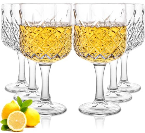 CYEER 6 Stück Cocktailgläser 450ml, Likörgläser mit Stielm, Schnapsgläser, Cordial Gläser, Schnapsgläser mit Stiel, Tequila-Schnapsgläser, Sherry-Gläser für Party Festival Tequila Ouzo Vodka