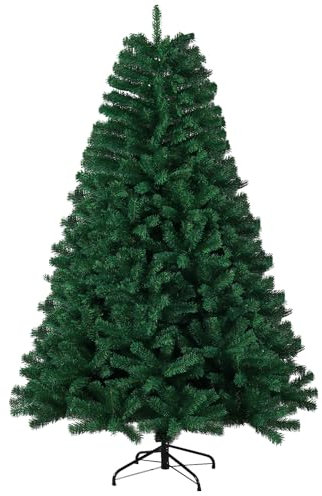 Weihnachtsbaum, 5FT/150CM, 500 Pointed Solid Metal Folding Künstlicher Weihnachtsbaum Mit Massivem Metall, Realistische Natürliche Grüne Zweige, Quick Mount Baum Für Urlaub Dekoration Für Parteien