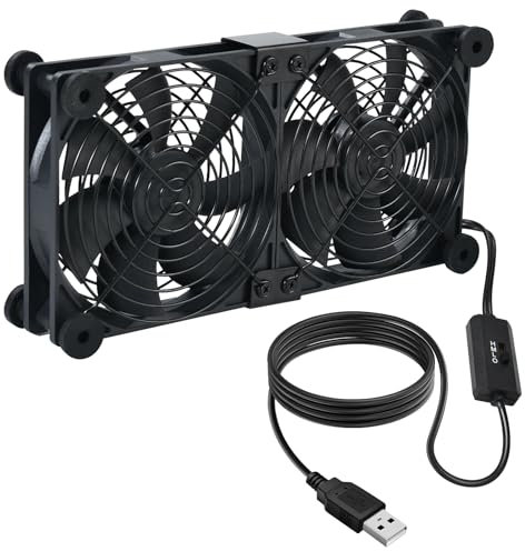 2 in 1 Dual USB Lüfter,12V Doppelt USB Ventilator,Gehäuselüfter Doppelt,USB Dual PC Ventilator Für PC Computer,Laptop,Route,Home,Office,Schlafzimmer,Tisch,Desktop