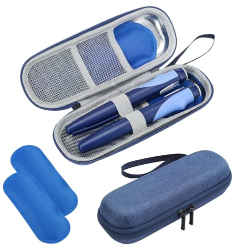 Nevera Insulina Viaje Portátil Buen Aislamiento Térmico 2 Bolsas de Hielo