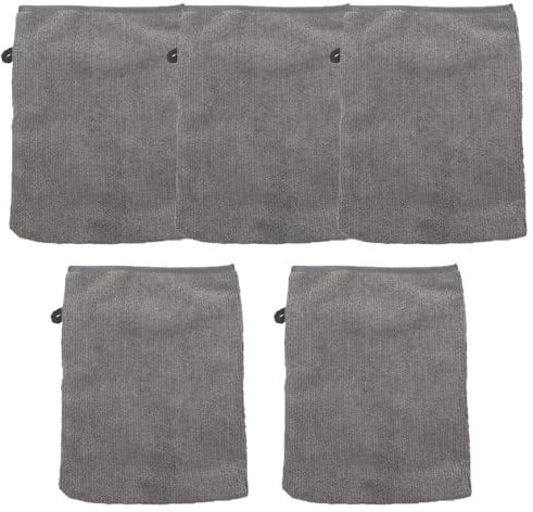 LEADSDGE Mikrofaser-Gesichtsreinigungshandschuhe, weiche Waschlappen, wiederverwendbar, Make-up-Entferner, Waschhandschuhe, Tuch, 21 x 15 cm, 5 Stück