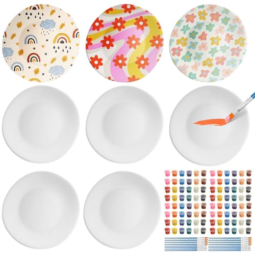 Kolldenn 8 Sets Jewelry Dish Making Kit DIY Paint Your Own Ceramic