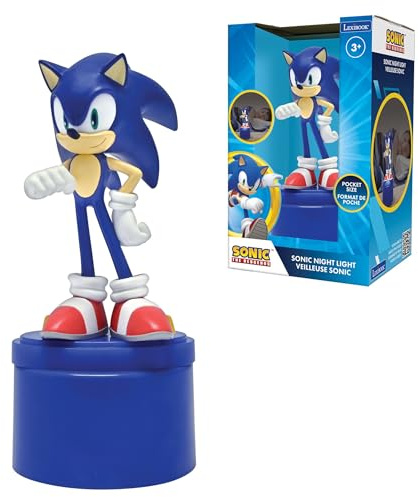 Lexibook, Sega Sonic The Hedgehog, Veilleuse de Poche LED pour Chambre d'enfants, lumière Douce, à Piles, Bleu, NLJ01SNLXB