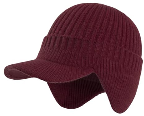 bergxperten Fjordwarm – Skandinavische Wintermütze mit Ohrenschutz (Unisex-Einheitsgröße) mit dickem warmem Futter, Wind - und Kältefest, mit Visier und Ohrenklappen, für Outdoor