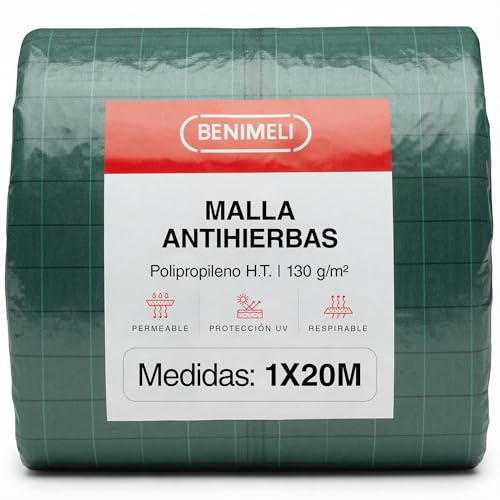 Benimeli Malla Antihierbas Huerto | Tela Antihierbas (Corte, 1x20M)