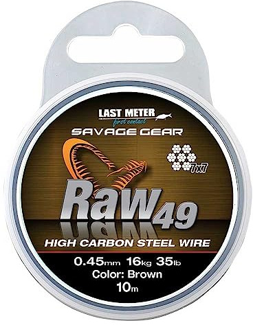 Savage Gear Raw 49 Strand Trace Wire 23lb/10kg 0. 36mm - 10m