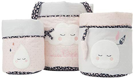 Panières gigognes en tissu en coton Rose