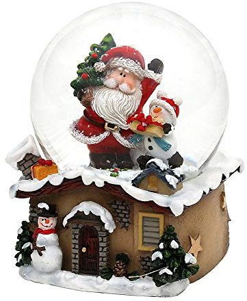 Dekohelden24 Palla di neve con Babbo Natale, dimensioni (L x P x A): 7 x 7 x 9 cm, diametro sfera 6,5 cm.