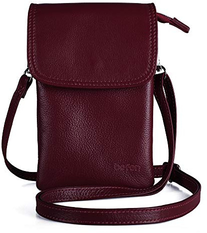 befen Genuine Leather Phone Bag, Real Leather Phone Purse Wallet, Small Cell Phone Crossbody Bag for Women with Long Strap and Key Ring - Fit 8 Plus or Phone Less 6.5 Inch