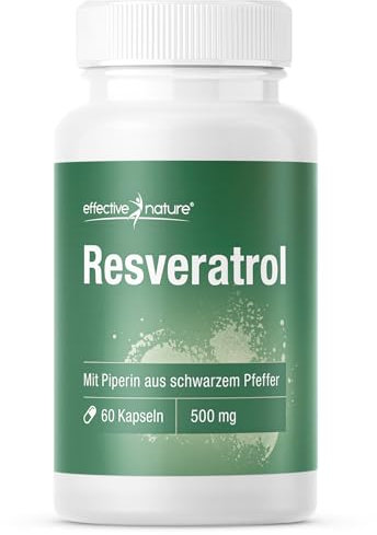 Resveratrol Hochdosiert mit 500 mg Trans-Resveratrol - 60 Kapseln - Natürlicher Pflanzenextrakt aus dem Staudenknöterich - Vegan und ohne Zusätze