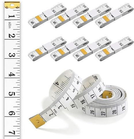 12 Stück Weiß Bandmaß, Universal Maßband, für Messung der Körperbreite, DIY Kleidung, Herstellung von Cosplay Kleidung