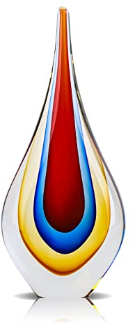Escultura de vidrio azul Modern Glass Art Collection Pisapapeles, decoración de estilo mediterráneo Estatua de cristal de gota de agua, para decoración de vidrio familiar, figuras coleccionables