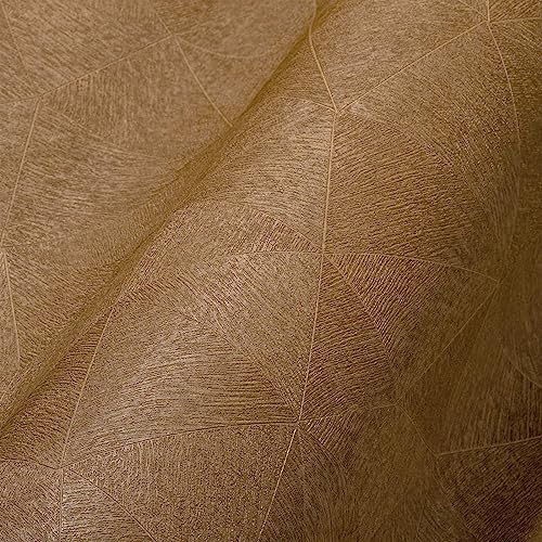 Livingwalls Resestilar fibertapet – tapet med mosaikutseende i brunt – tropisk väggtapet för olika rum i 10,05 m x 0,53 m