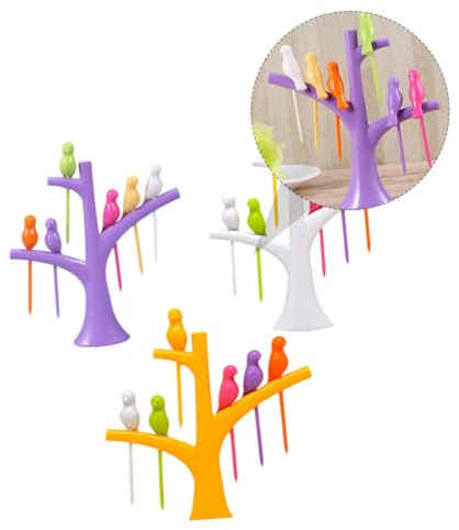 PRETYZOOM 3 Ensembles à Fruits Lot De à Fruits Décoratives à Thème Oiseaux Pour Apéritifs Desserts Et Gâteaux