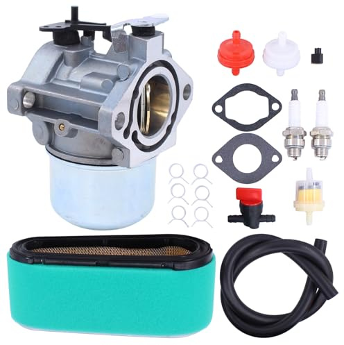 Vergaser Satz mit Luftfilter Zündkerze Dichtung Kraftstoffleitung Kraftstofffilter für Briggs & Stratton 283702 283707 284702 284707 284777 286702 286707 289702 289707 28D702 28D707 28M706 Rasenmäher