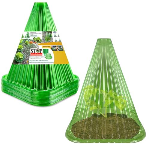 OKESYO Schneckenkragen, 10 stück Schneckenschutzring Transparent, Schneckenzaun Garten, Schneckenschutz Kunststoff für Salatpflanzen und Kohl, Ø 19 cm, Schützt Pflanzen Ohne Chemie