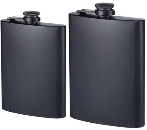Hip Flask for Men, 2 Pack Hip Flask for Liquor, 8oz & 10oz Portable Outdoor Wine Pot, Stainless Steel Wine Pot, Leakproof Thin Flasks, Pocket Alcohol Flask, Whiskey Flask, Hipflask for Camping