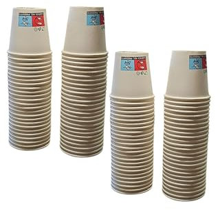 Vasos de papel de 75 ml de cartón biodegradable para bebidas calientes y frías, café, cebada, té, agua de grano de café (100, blanco neutro)