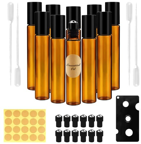 Redamancy 10 st 10 ml brun glasrulle för eteriska oljor