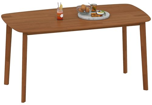 HOMCOM Esstisch 150 x 80 cm Küchentisch für 6 Personen Esszimmertisch im Landhaus-Stil Holztisch für Küche, Esszimmer und Wohnzimmer Hellbraun