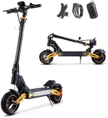TWOFISH Electric Scooter for Adults, Foldable E Scooter with 48V 17Ah /60V 23Ah Battery, 50-70 km Range, 10/12 Off-Road Tires, 150KG Load Capacity, with USB Charging and NFC Unlock