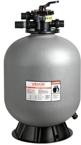 VEVOR Filtre à Sable 61 cm Filtre à Sable Piscine 246,1 L/Min pour Piscine Hors Sol Creusée, Vanne à 7 Voies, Filtration, Lavage à Contre-Courant, Rinçage, Recirculation, Vidange, Hivernage, Fermé