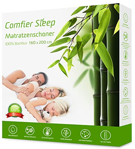 Protège Matelas 160x200 cm Imperméable - 100 % Bambou – Alèse Respirante et Douce – Alaise 160 x 200 Imperméable Lavable – Housse Anti-Acariens et Silencieuse