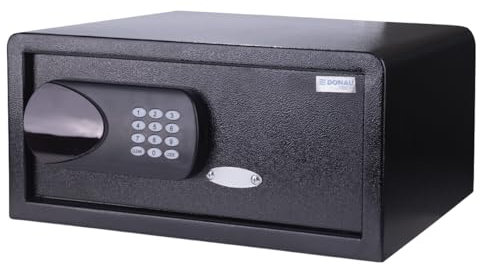 Cassaforte digitale DONAU TECH 23,8L / 42 x 37 x 20 cm/Cassaforte elettronica manuale-digitale/Nera/ideale per laptop fino a 17 pollici