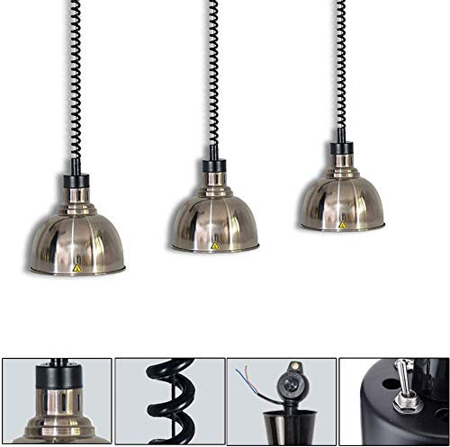 Lampada Infrarossi Riscaldamento, Commerciale Lampada Scaldavivande Lampada di Calore per Alimentare con Lampadina Riscaldante, Ideale per Ristoranti, Cucine e Buffet, 250W