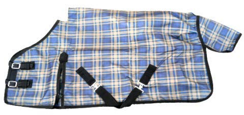 Cwell Equine Mini Chemise de Pluie légère Shetland Tapis pour Poney sans Remplissage Taille au Choix (0,9 m 22,9 cm, Carreaux Gris)