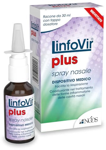 Nóos - LinfoVir Plus Spray Nasale: a Base di Resveratrolo – Flacone 30 ml - Facilita la Respirazione e Riduce l’Infiammazione delle Cavità Nasali